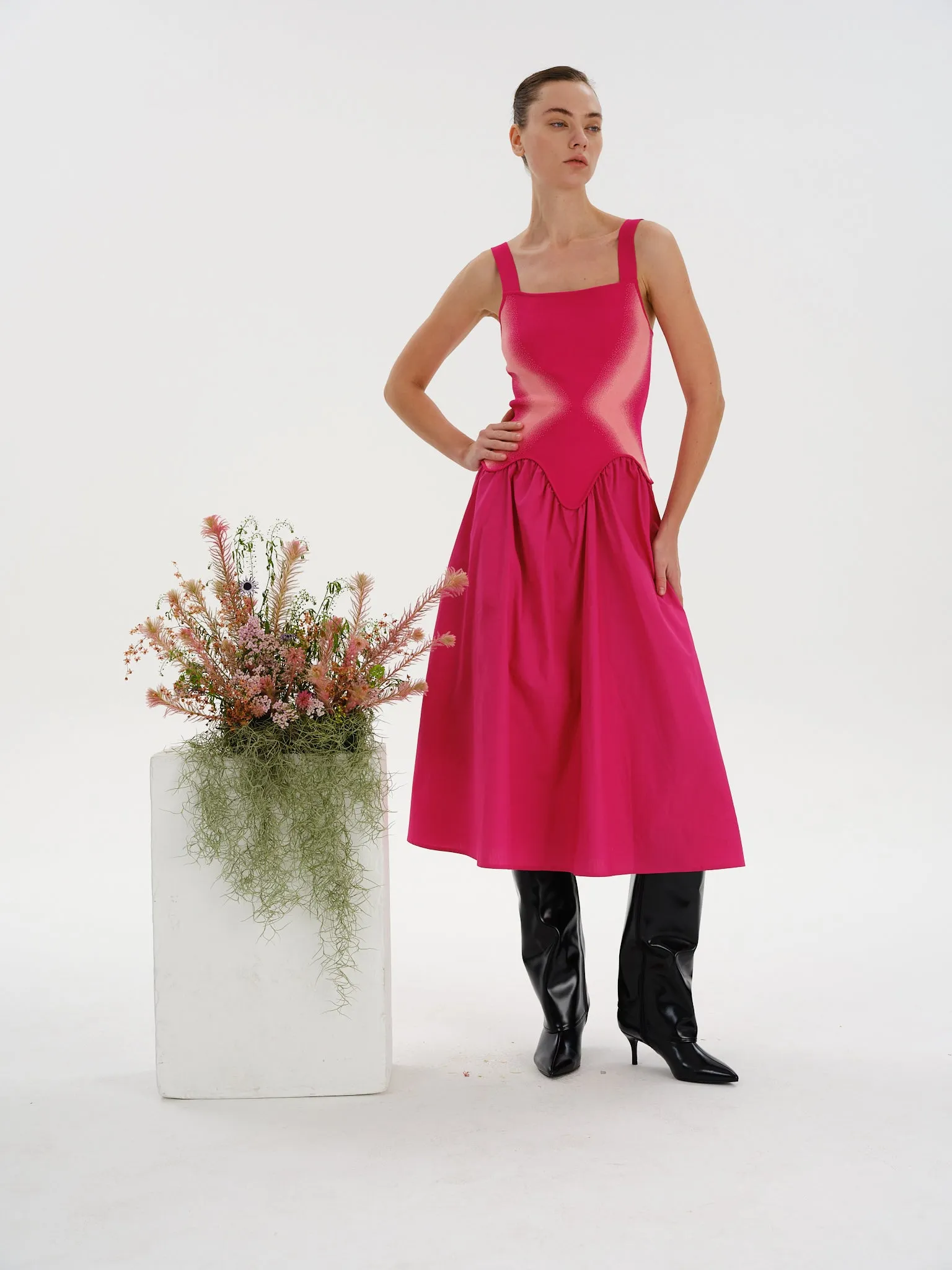 MUSHU MIXED MEDIA LONG DRESS sold by PH5