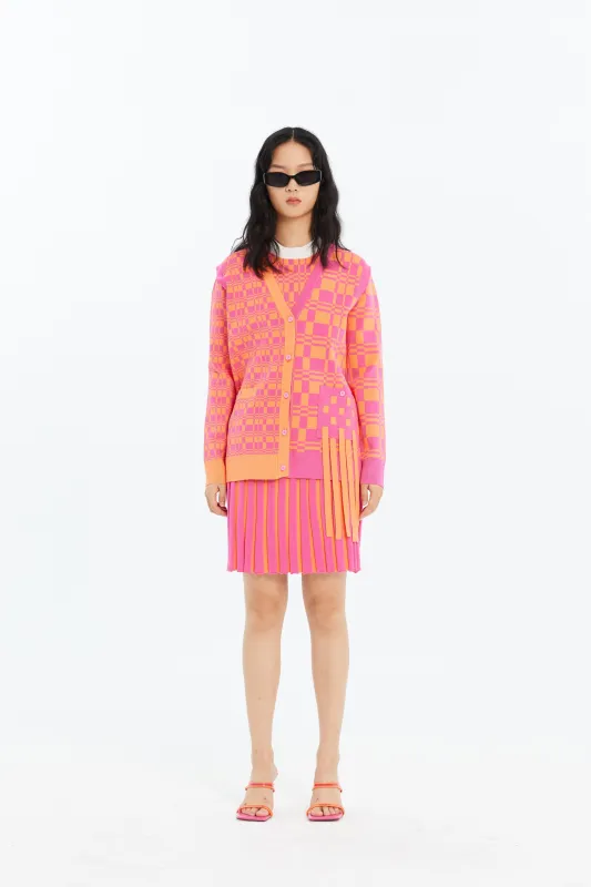 NOEL ECO PLAID CARDIGAN WITH DETACHABLE SLEEVES made by PH5