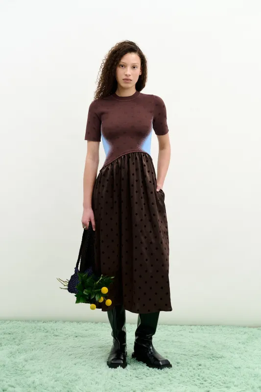 BIANCA MIXED MEDIA LONG DRESS made by PH5
