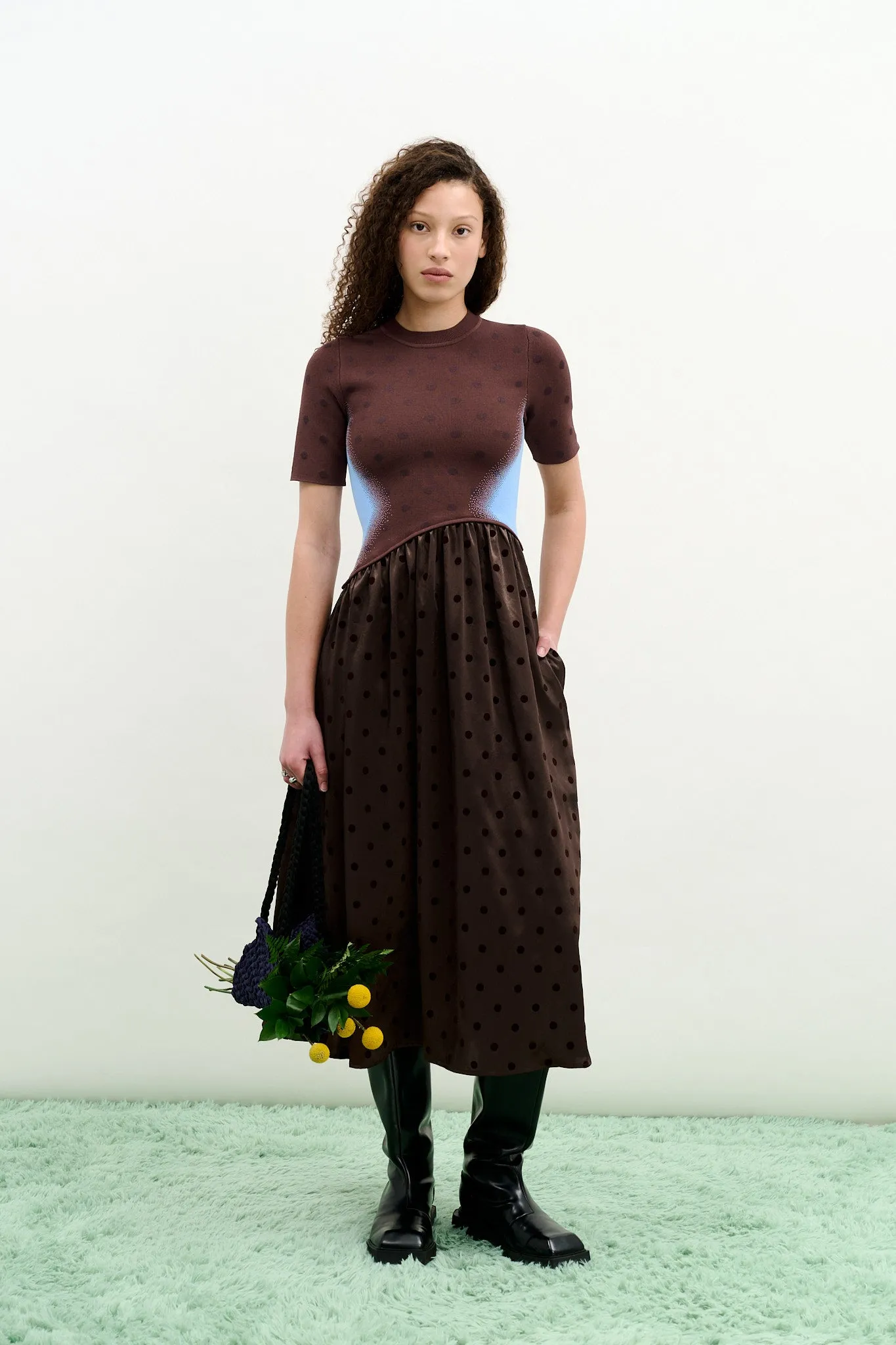 BIANCA MIXED MEDIA LONG DRESS sold by PH5