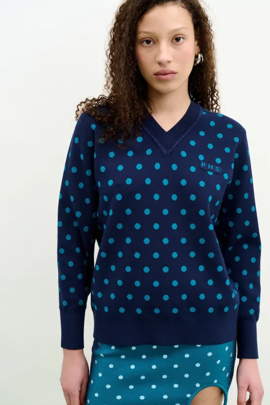 LYRA POINTELLE V-NECK PULLOVER made by PH5