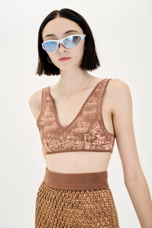 LONGAN FAKE DENIM BRA TOP made by PH5