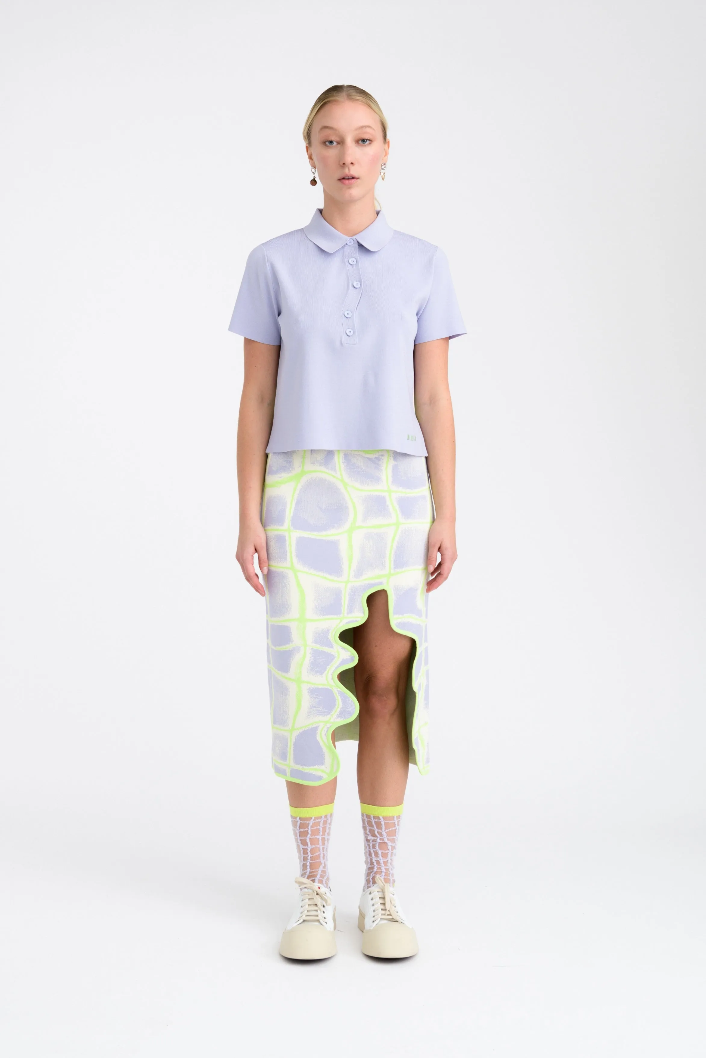 BONNIE AQUA MIDI SKIRT sold by PH5