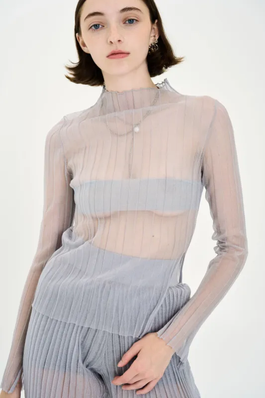 JUWON ORGANZA PLEATED SHEER TOP sold by PH5