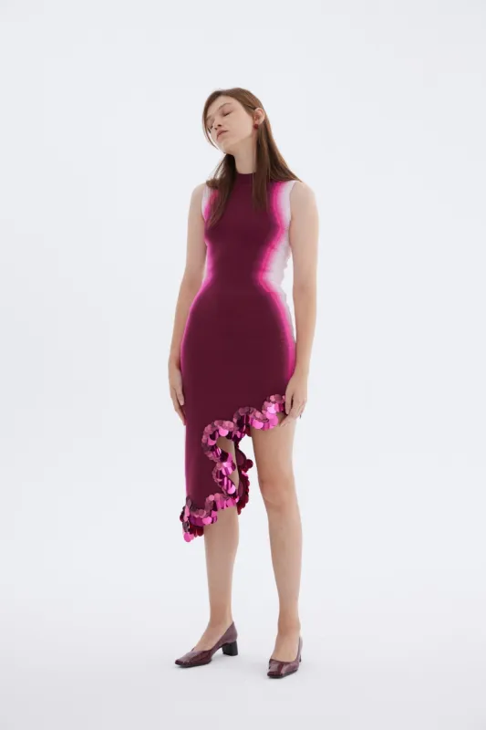 MAYA WAVY ASYMMETRIC DRESS WITH SEQUINS sold by PH5