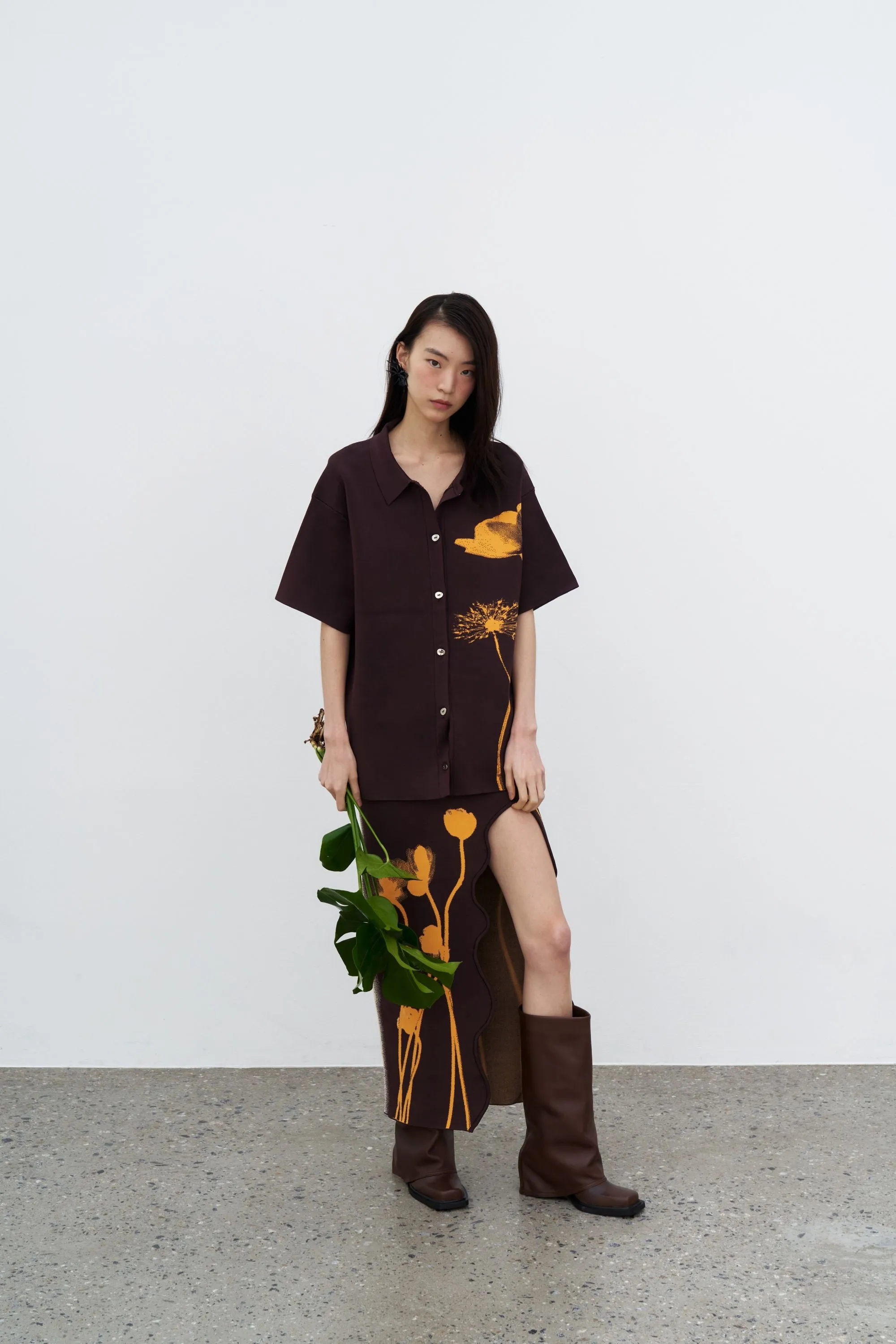 AMBER FLOWER PRINT OVERSIZED POLO SHIRT sold by PH5 product image thumbnail 2
