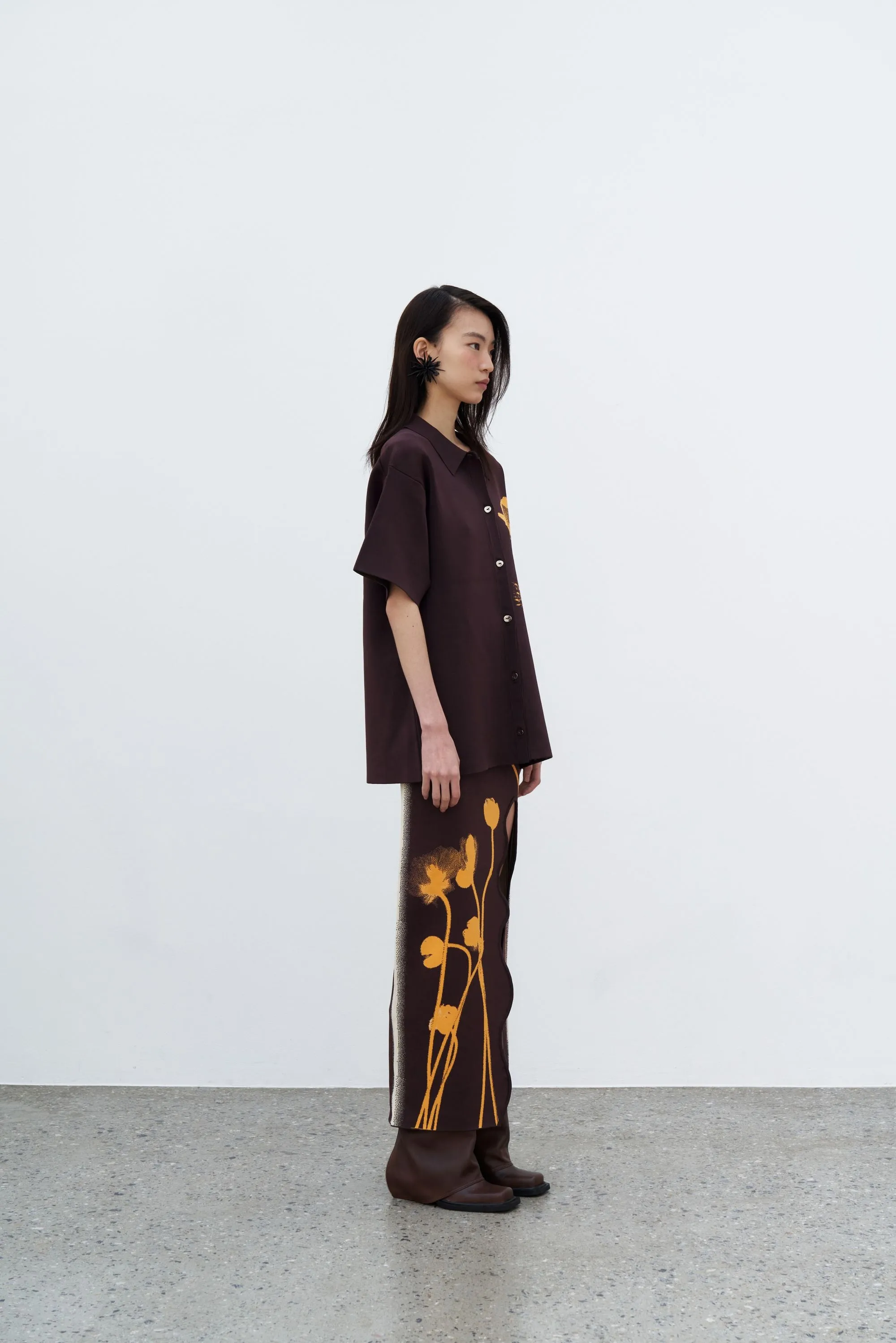 AMBER FLOWER PRINT OVERSIZED POLO SHIRT sold by PH5 product image thumbnail 3