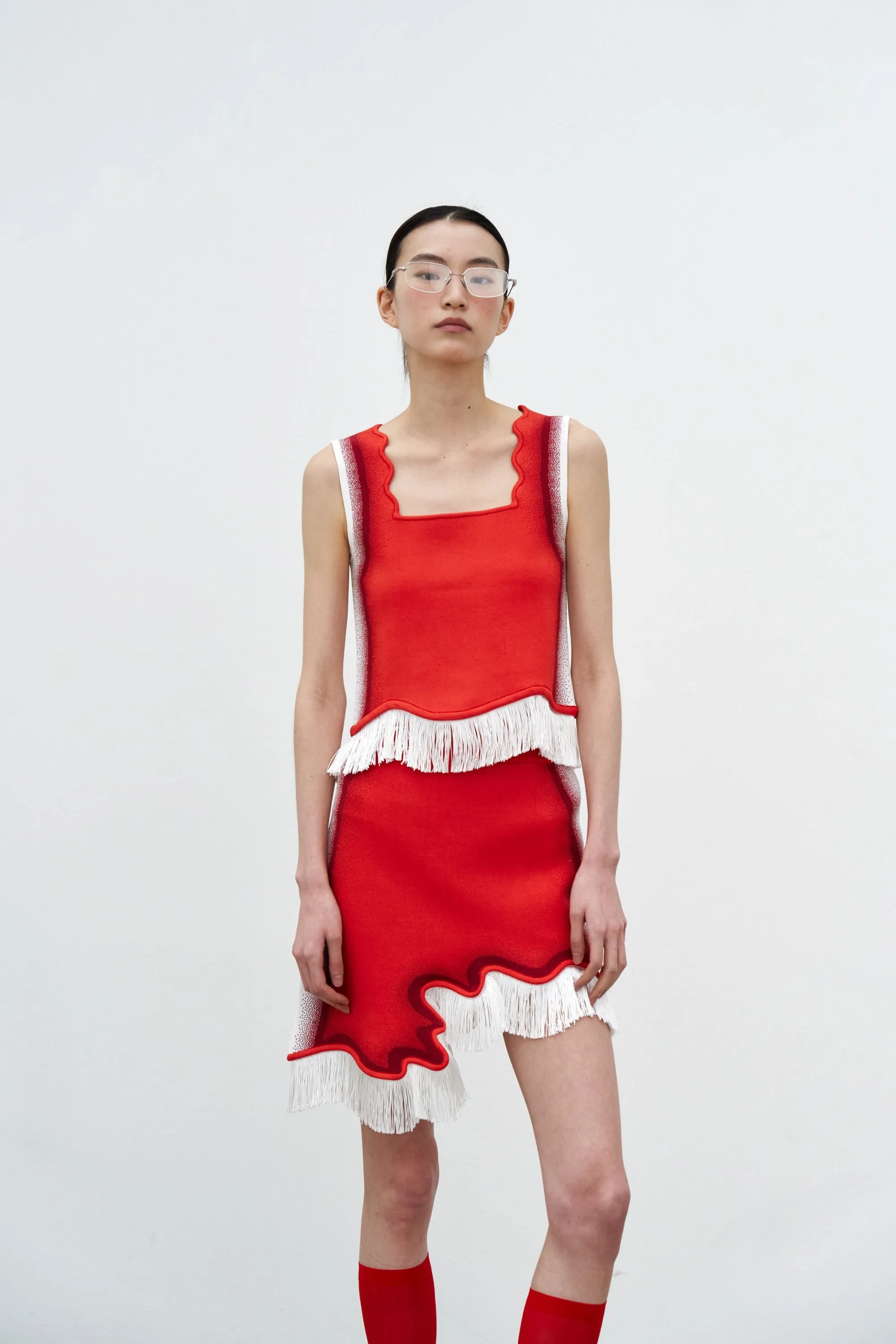 EMMA WAVY CROP TANK TOP WITH FRINGE sold by PH5 product image thumbnail 2