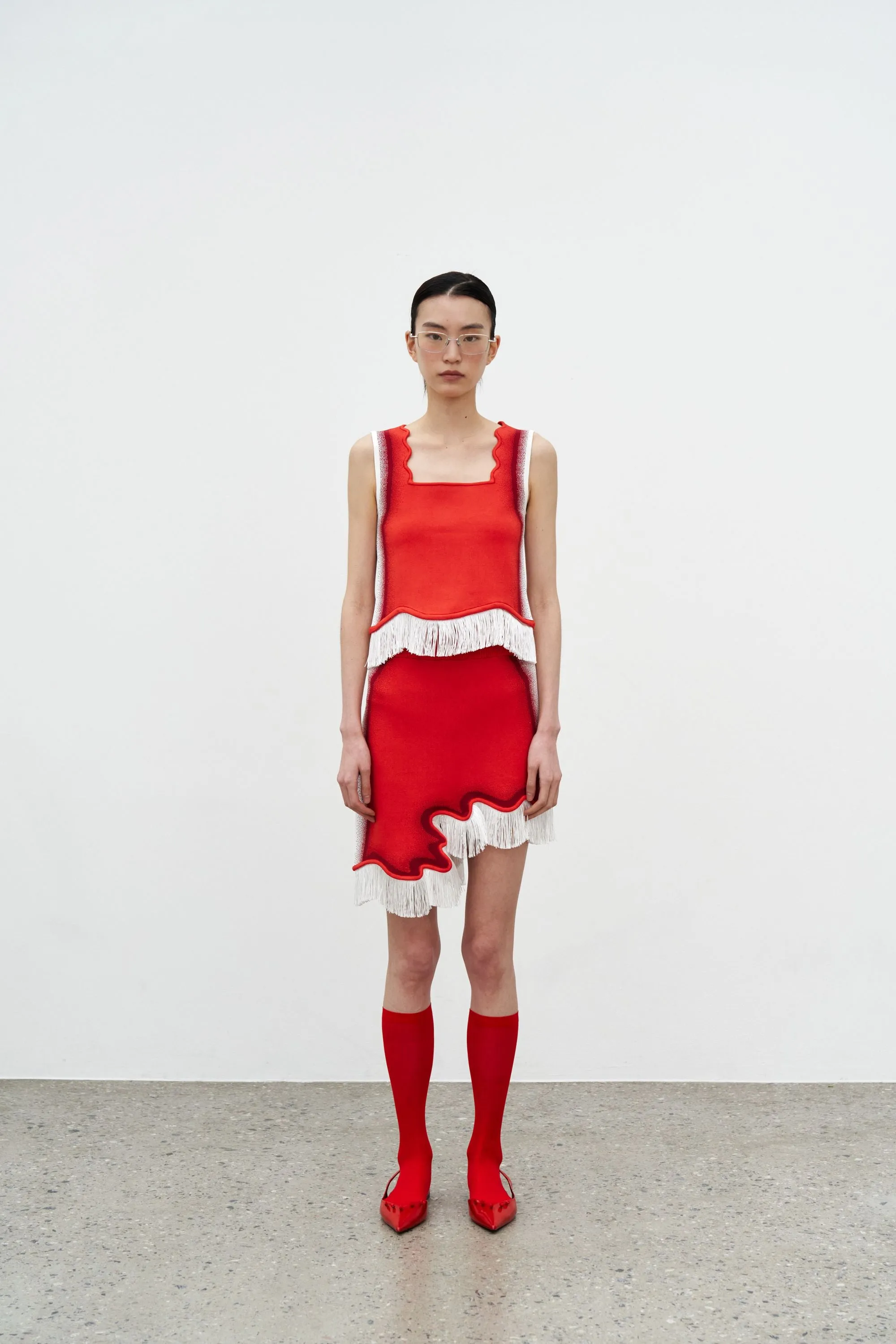 EMMA WAVY CROP TANK TOP WITH FRINGE sold by PH5 product image thumbnail 4