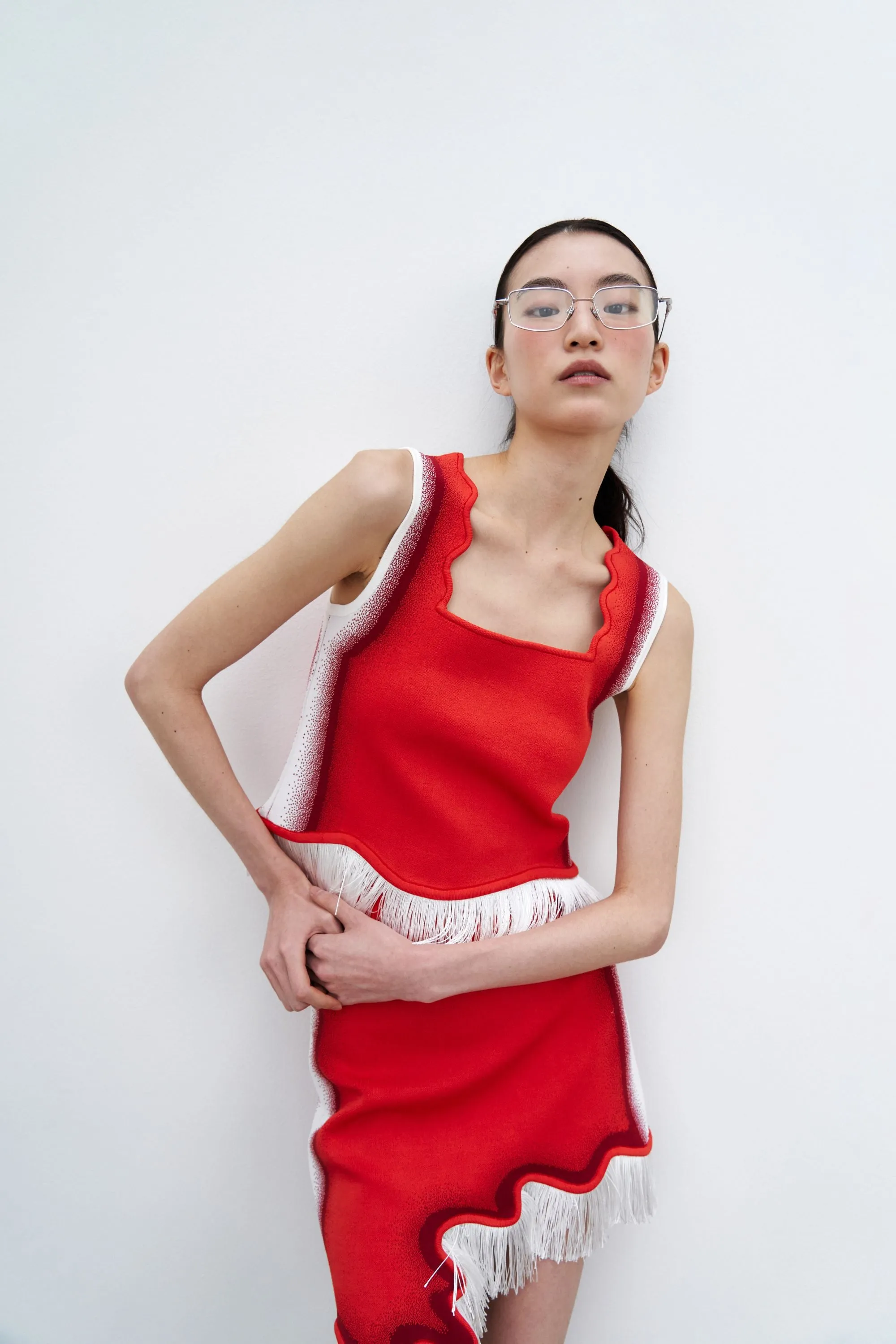 EMMA WAVY CROP TANK TOP WITH FRINGE sold by PH5 product image thumbnail 3