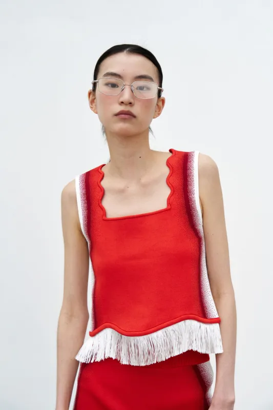 EMMA WAVY CROP TANK TOP WITH FRINGE sold by PH5