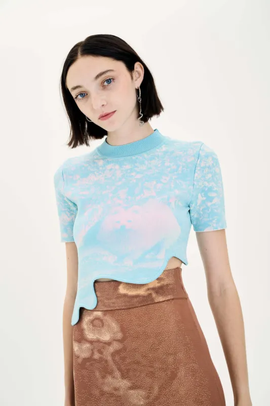 ACACIA UV REACTIVE DOG PRINT CROPPED TOP sold by PH5
