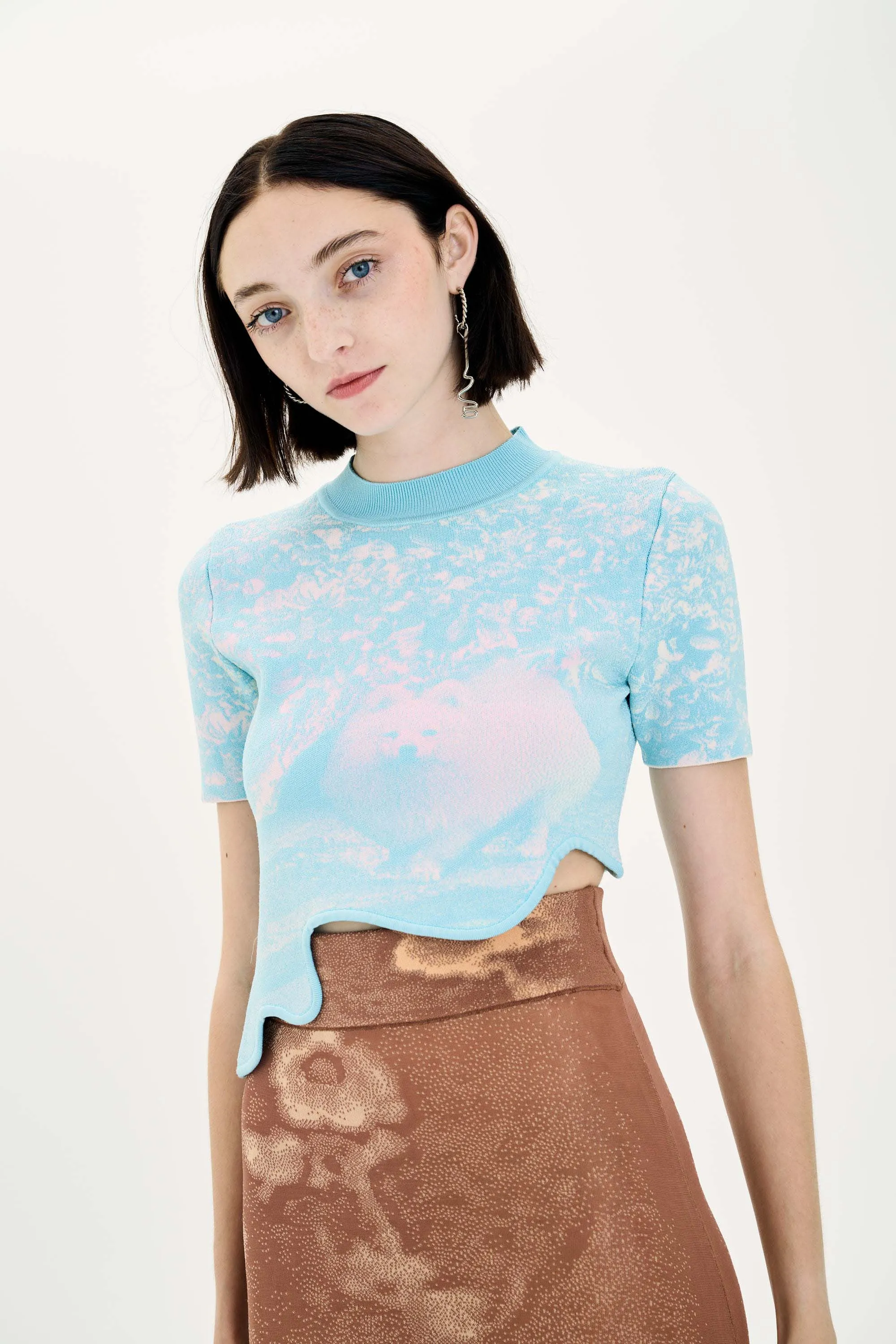 ACACIA UV REACTIVE DOG PRINT CROPPED TOP sold by PH5