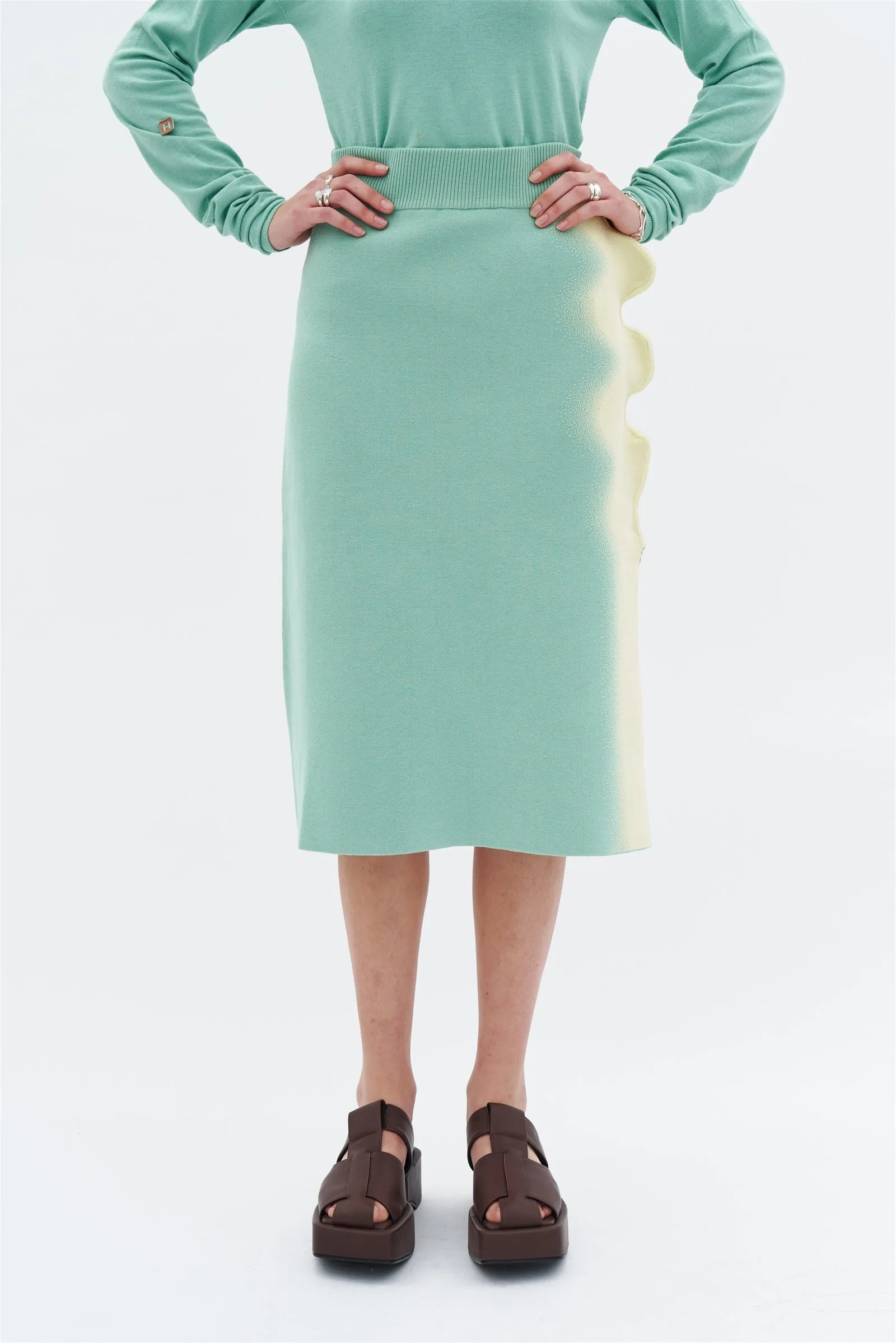 ELSA WAVY MIDI SKIRT sold by PH5