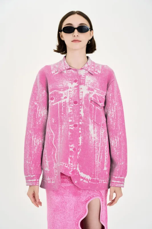 HANA DENIM PRINT OVERSIZED JACKET sold by PH5