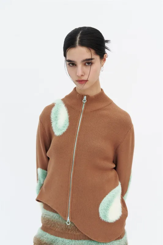 BLENNY MIXED MEDIA JACKET WITH WAVY HEM made by PH5