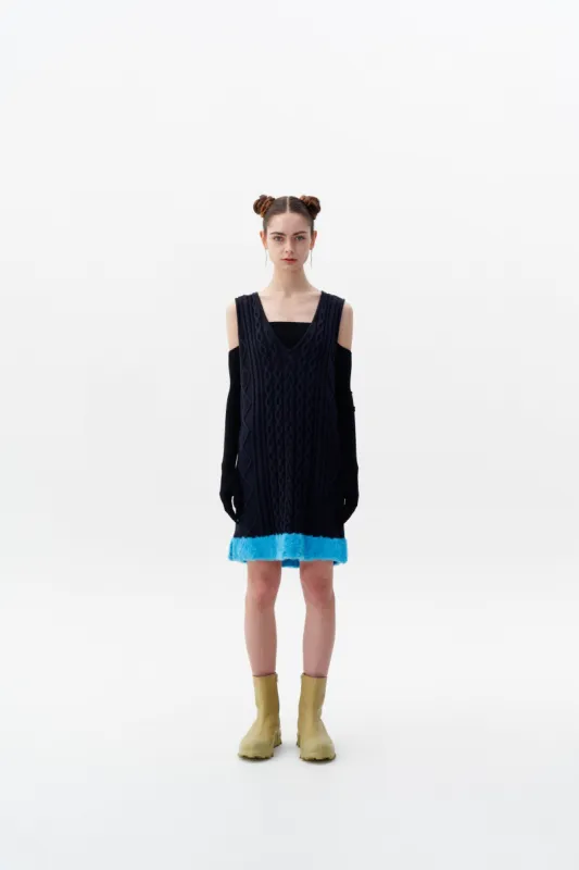 THEBE MIXED CABLE KNIT TANK DRESS sold by PH5