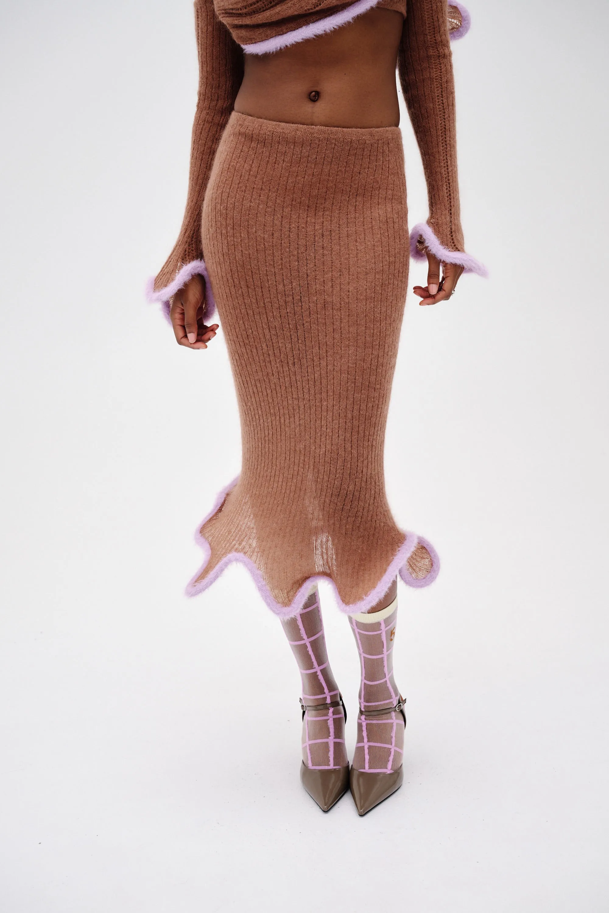 GINNY ALPACA WAVY MIDI SKIRT sold by PH5