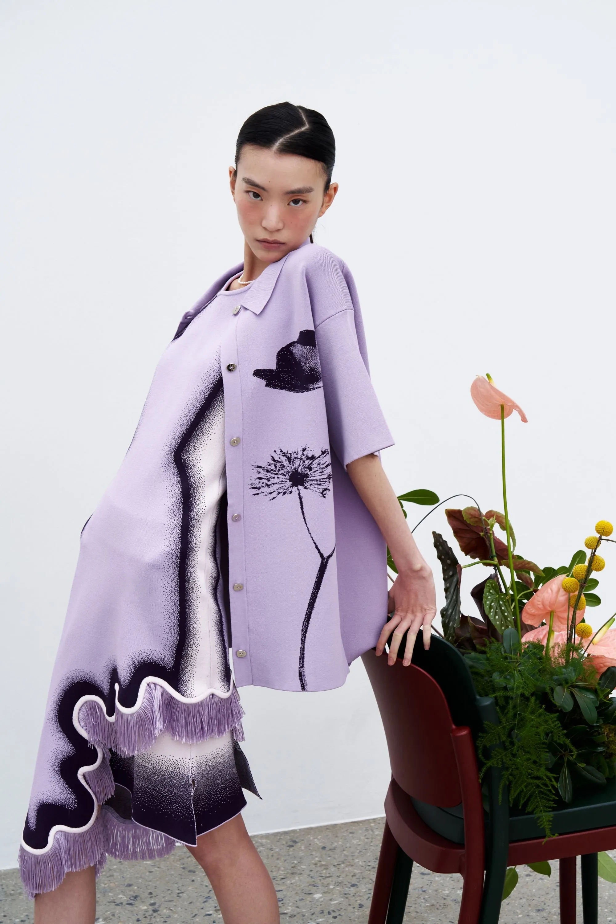 AMBER FLOWER PRINT OVERSIZED POLO SHIRT sold by PH5 product image thumbnail 2