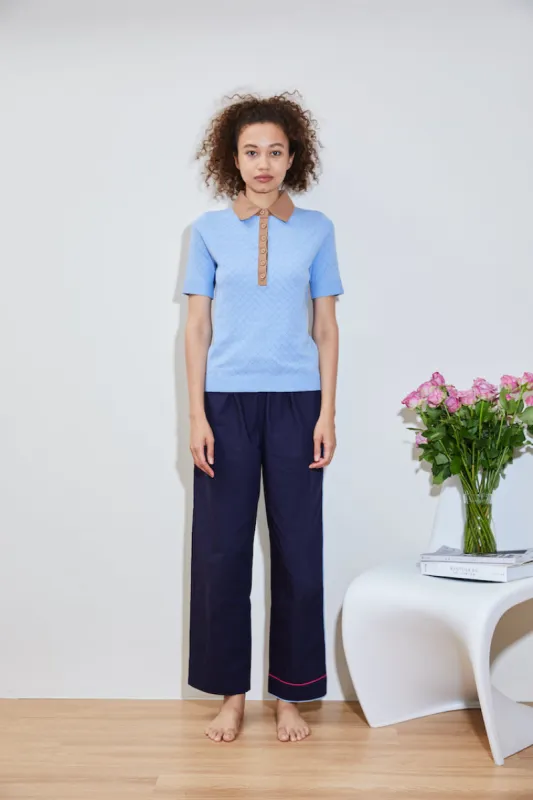 BURNET hydraKNIT ECOVERO POLO blue sold by PH5