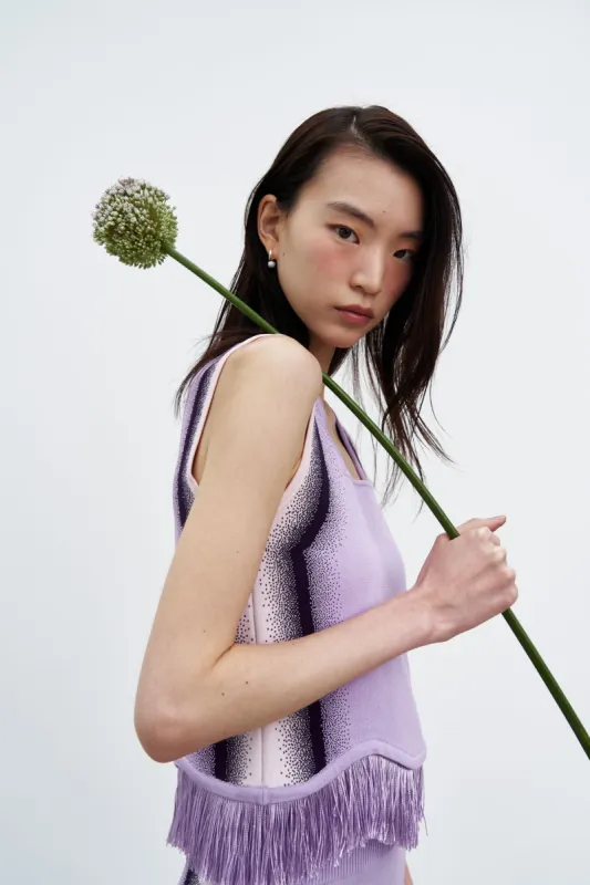 EMMA WAVY CROP TANK TOP WITH FRINGE sold by PH5