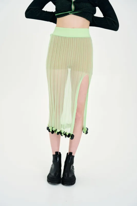 ASTER ORGANZA SHEER SKIRT WITH SEQUINS made by PH5