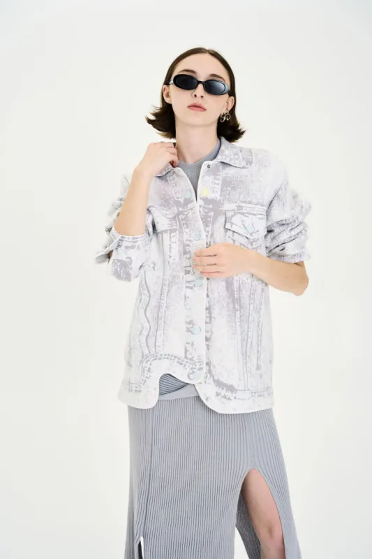 HANA DENIM PRINT OVERSIZED JACKET made by PH5