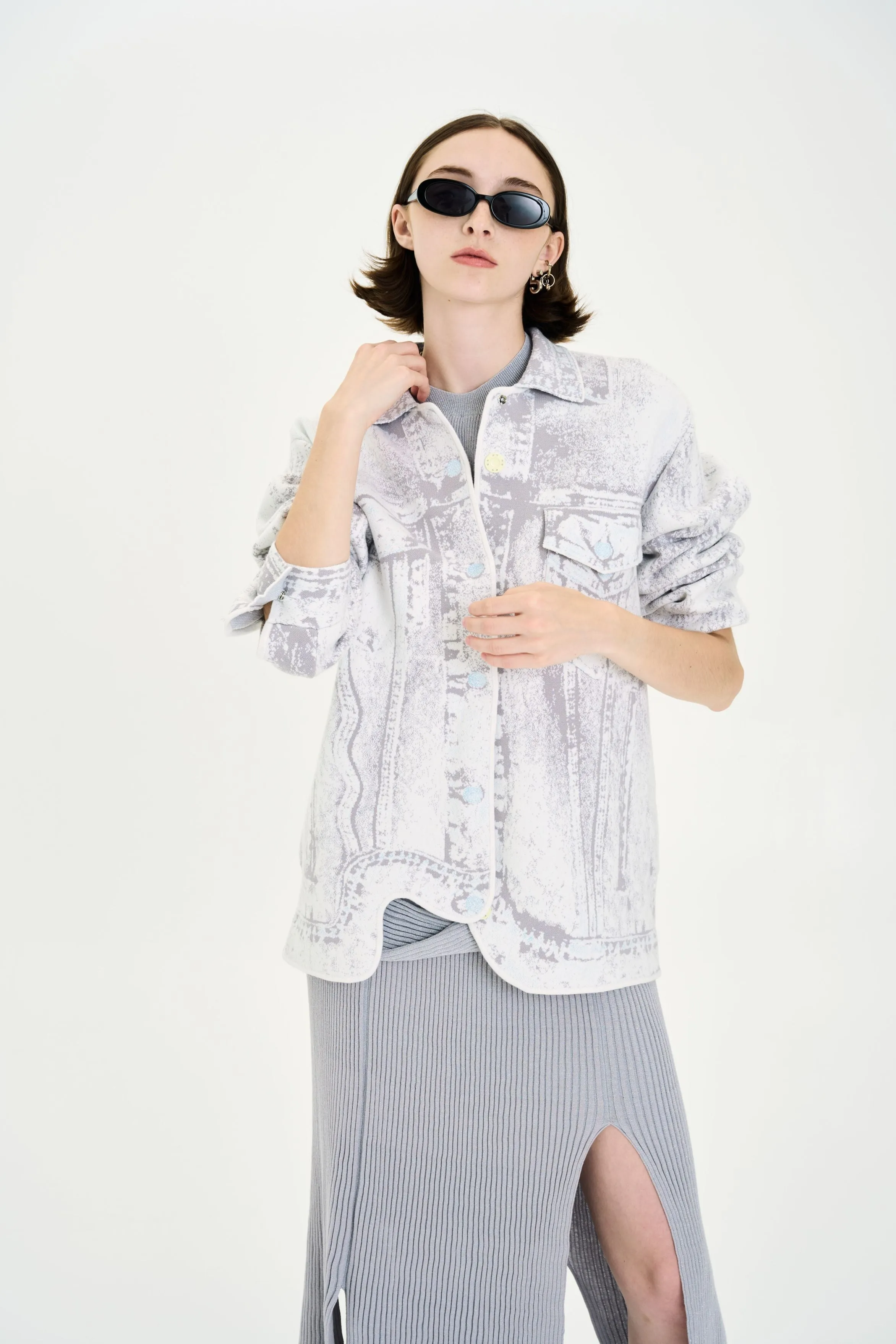 HANA DENIM PRINT OVERSIZED JACKET sold by PH5