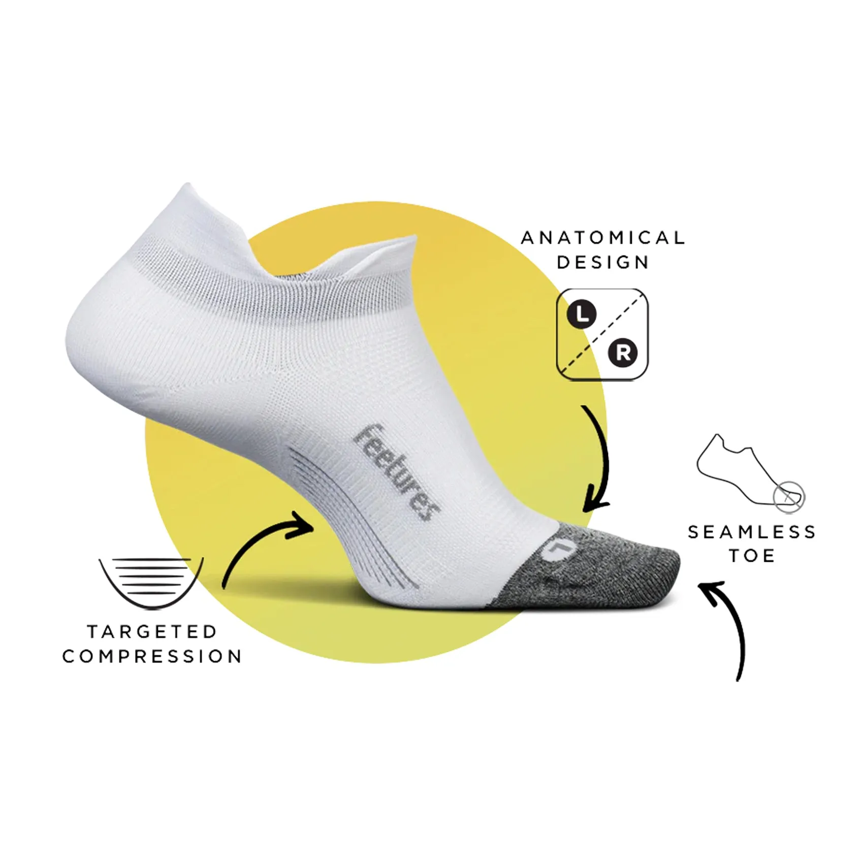 Unisex Feetures Light Cushion No Show Tab Socks sold by Pace Athletic product image thumbnail 3