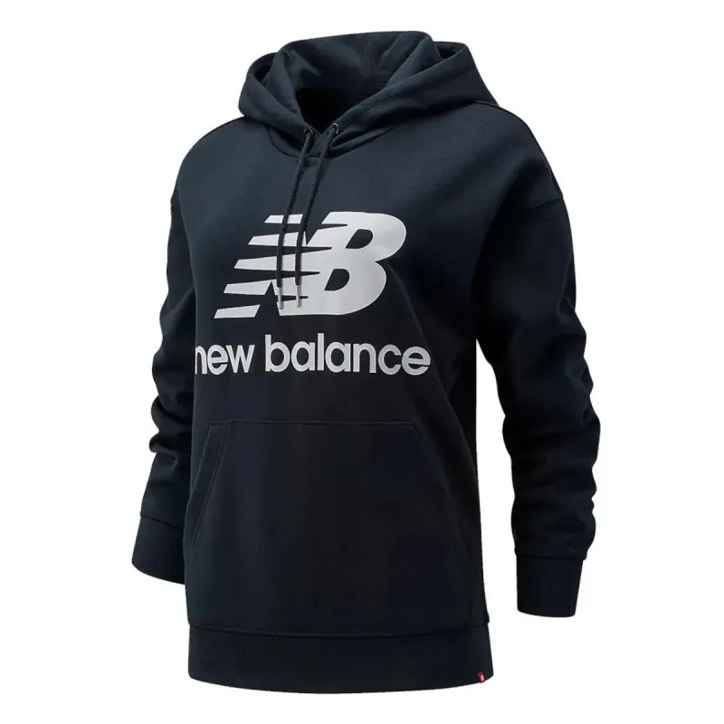 Womens New Balance Essentials Stacked Logo Oversized Hoodie - Black sold by Pace Athletic