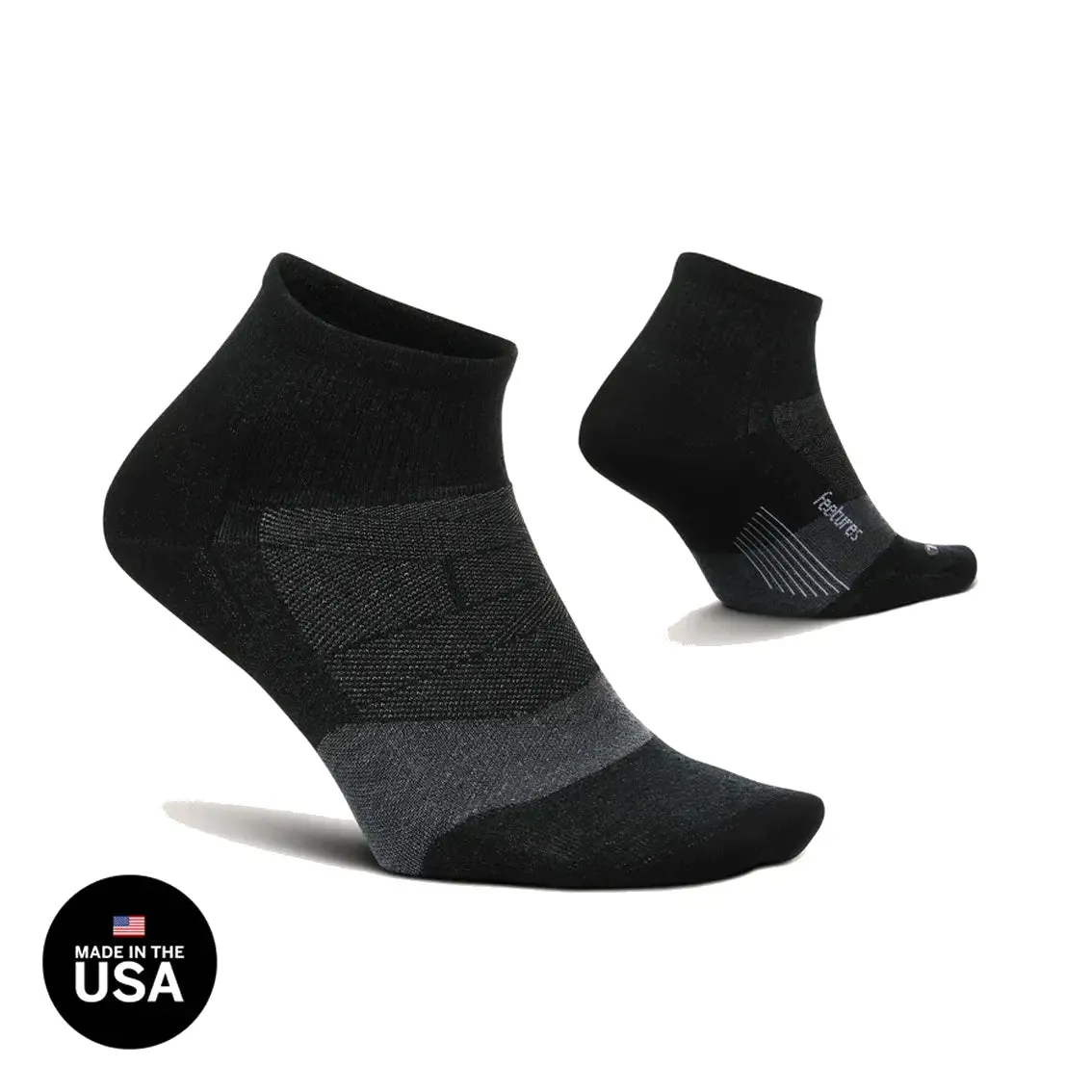 Feetures Merino 10 Cushion Quarter - Charcoal sold by Pace Athletic product image thumbnail 2