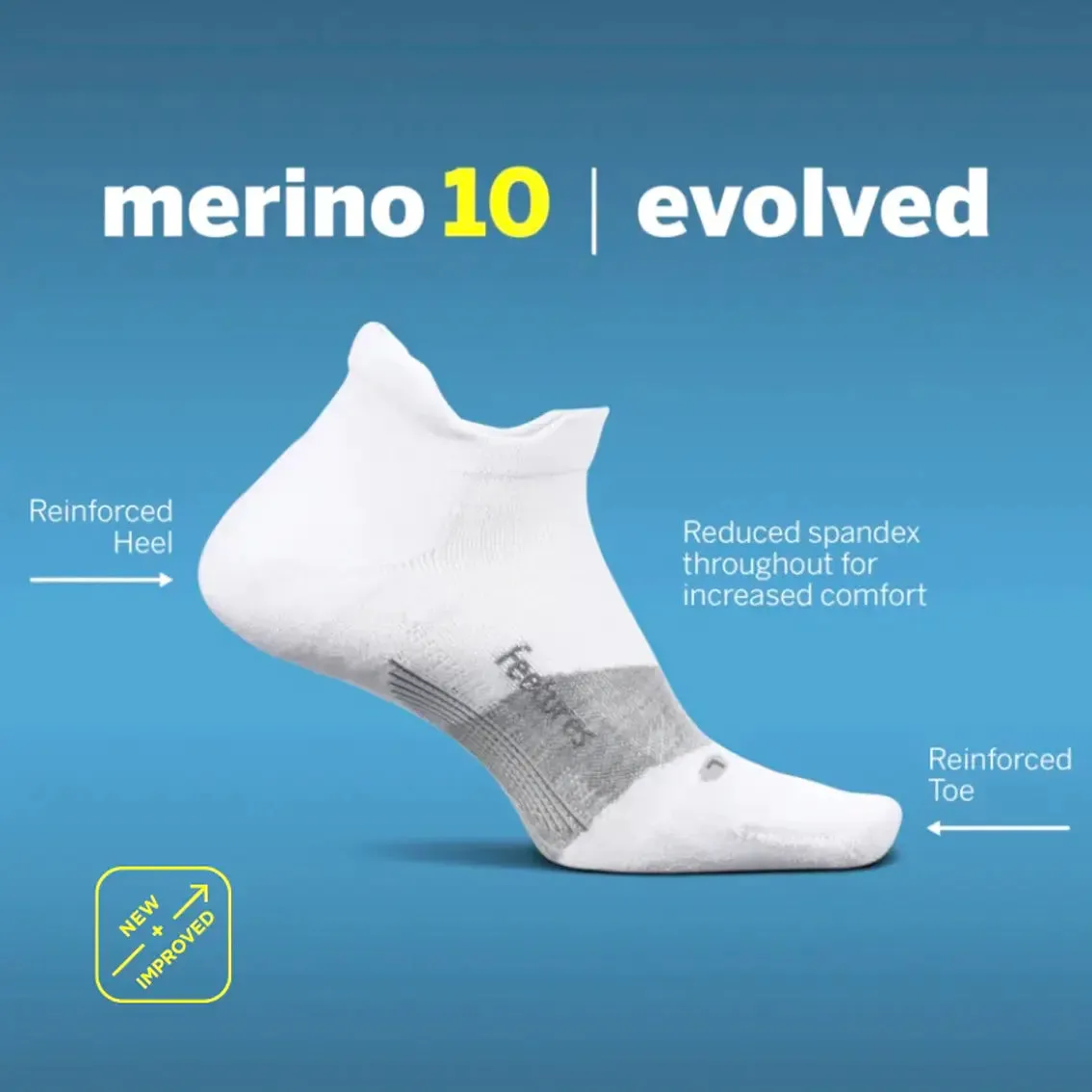 Feetures Merino 10 Cushion Quarter - Charcoal sold by Pace Athletic product image thumbnail 3