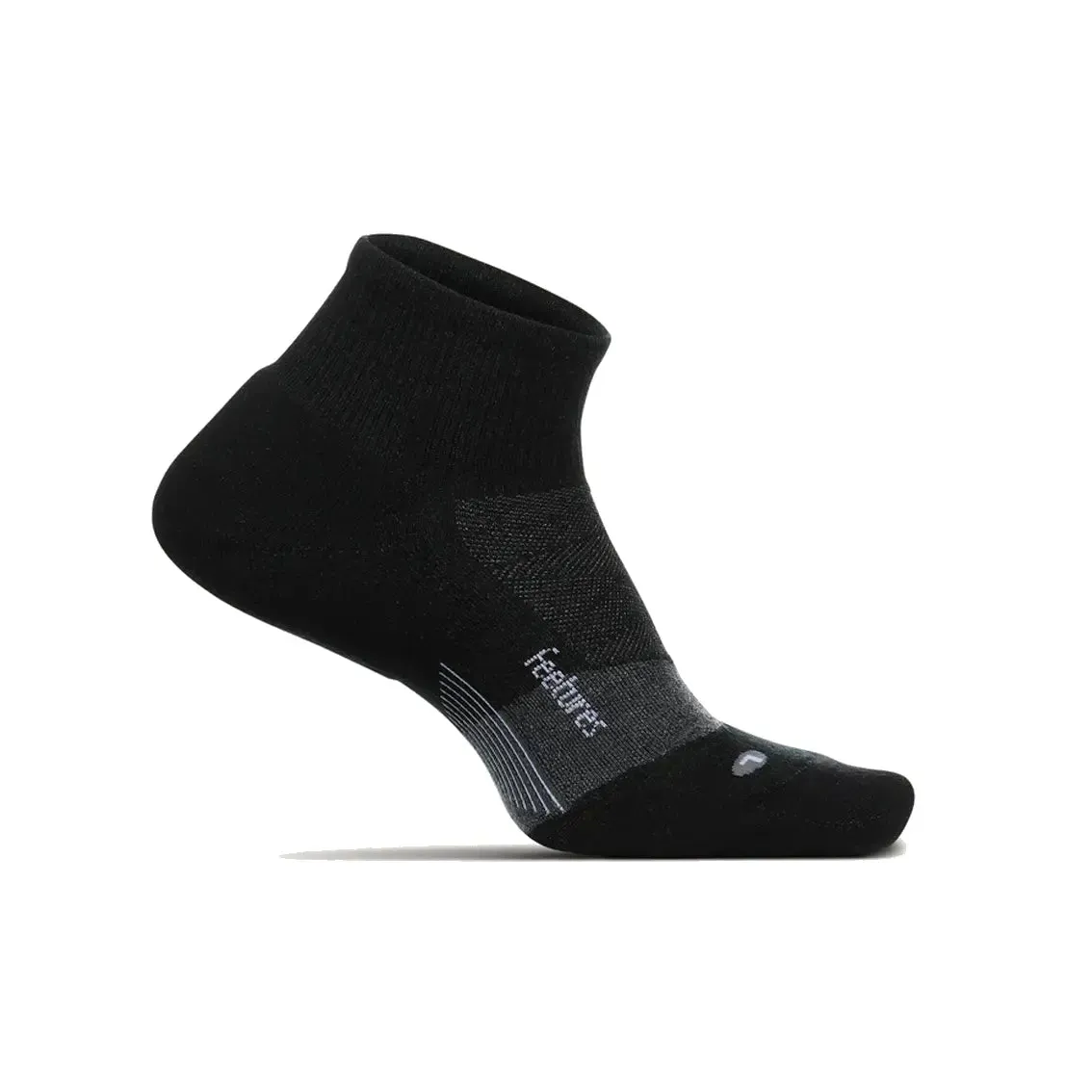 Feetures Merino 10 Cushion Quarter - Charcoal sold by Pace Athletic