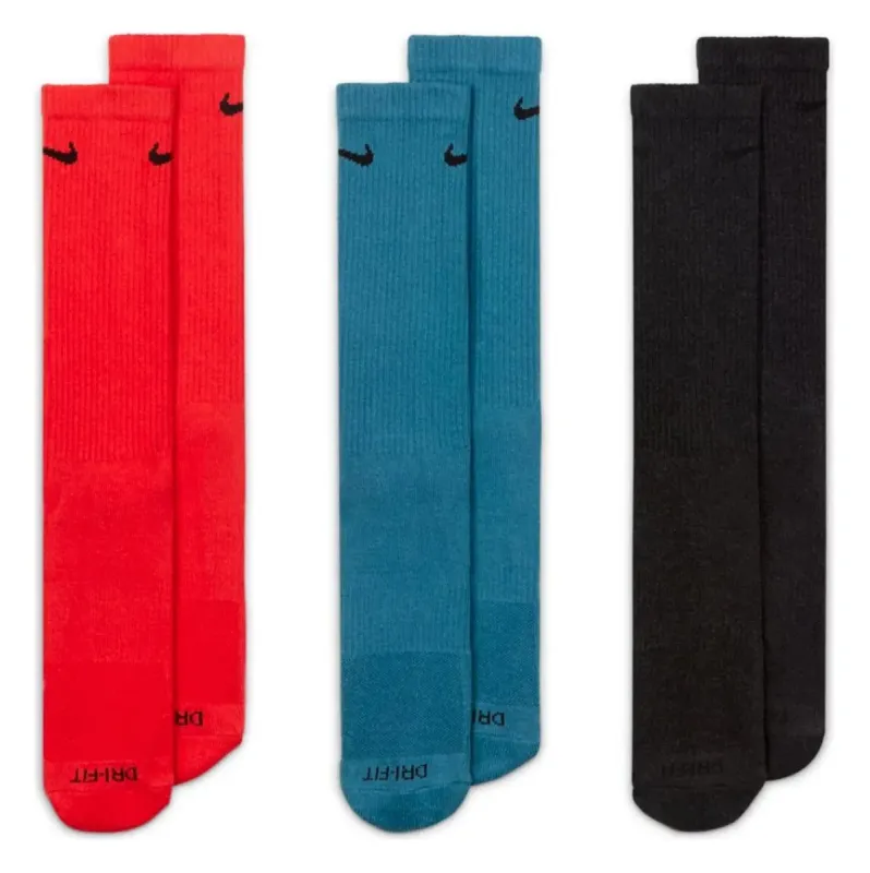 Nike Everyday Cushioned Socks - Red / Blue / Grey sold by Pace Athletic