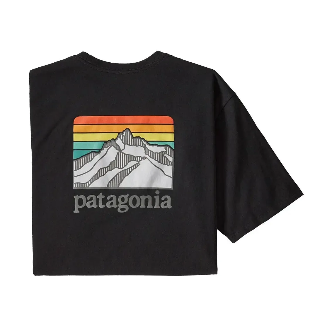 Mens Patagonia Line Logo Ridge Pocket Responsibili-Tee - Black sold by Pace Athletic
