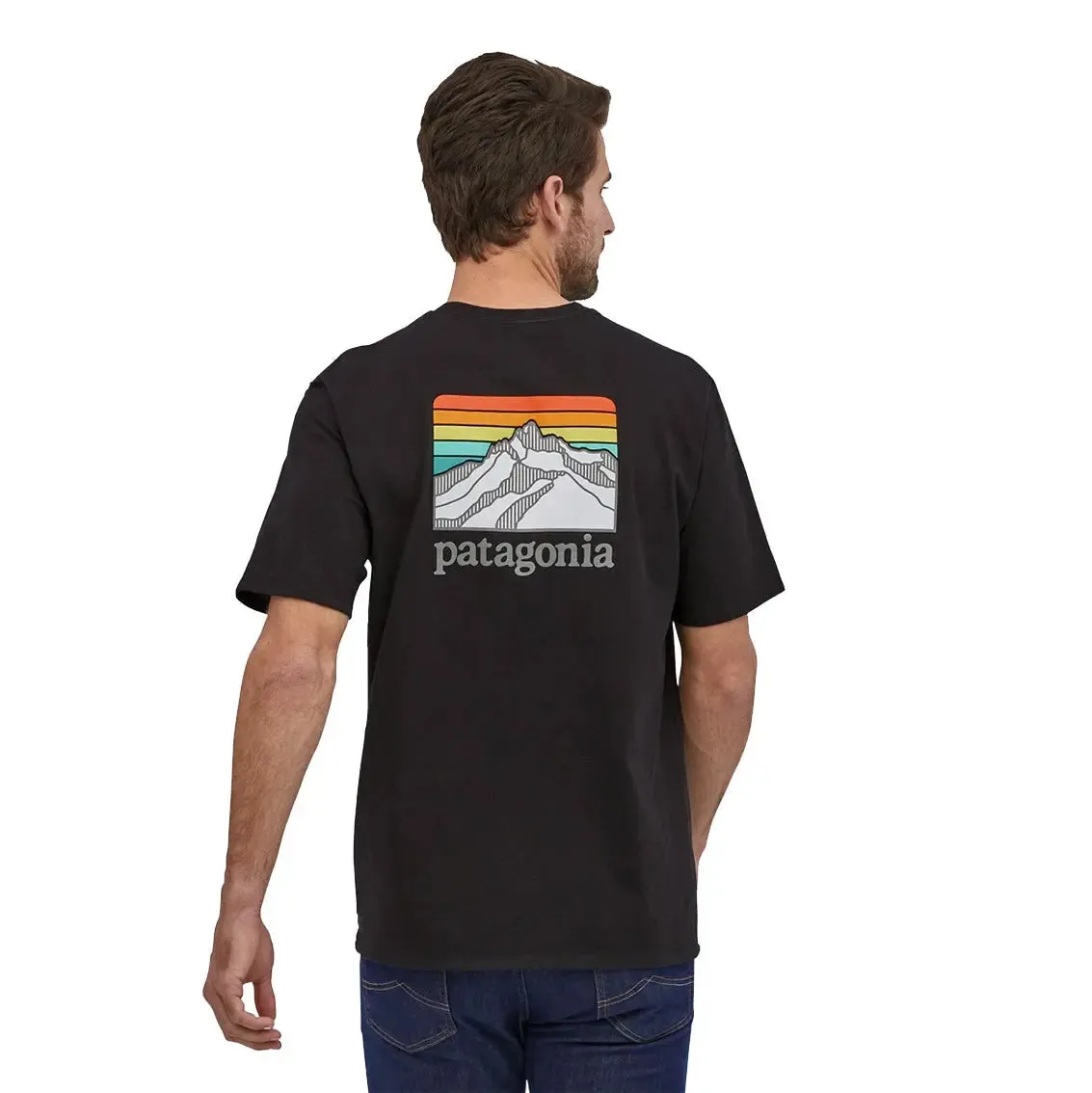 Mens Patagonia Line Logo Ridge Pocket Responsibili-Tee - Black sold by Pace Athletic product image thumbnail 3