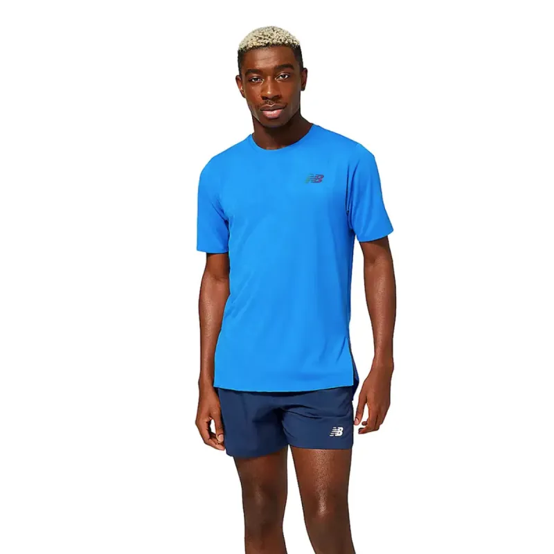 Mens New Balance Q Speed Fuel Jaquard Short Sleeve - Cobalt made by New Balance