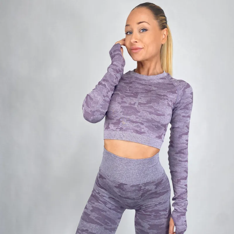 Scrunch Camo Tights + Top - Lavender sold by Panini Sport