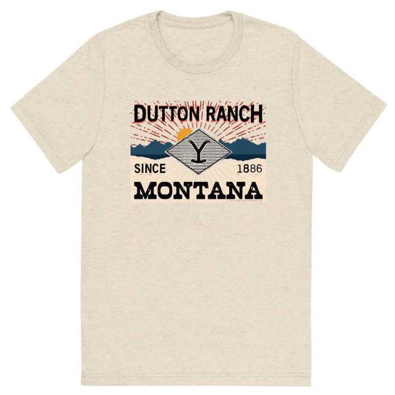 Yellowstone Dutton Ranch Montana Tri-Blend Short Sleeve T-Shirt sold by Paramount Shop