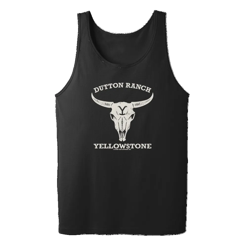 Yellowstone Dutton Ranch Cow Skull Adult Tank Top sold by Paramount Shop