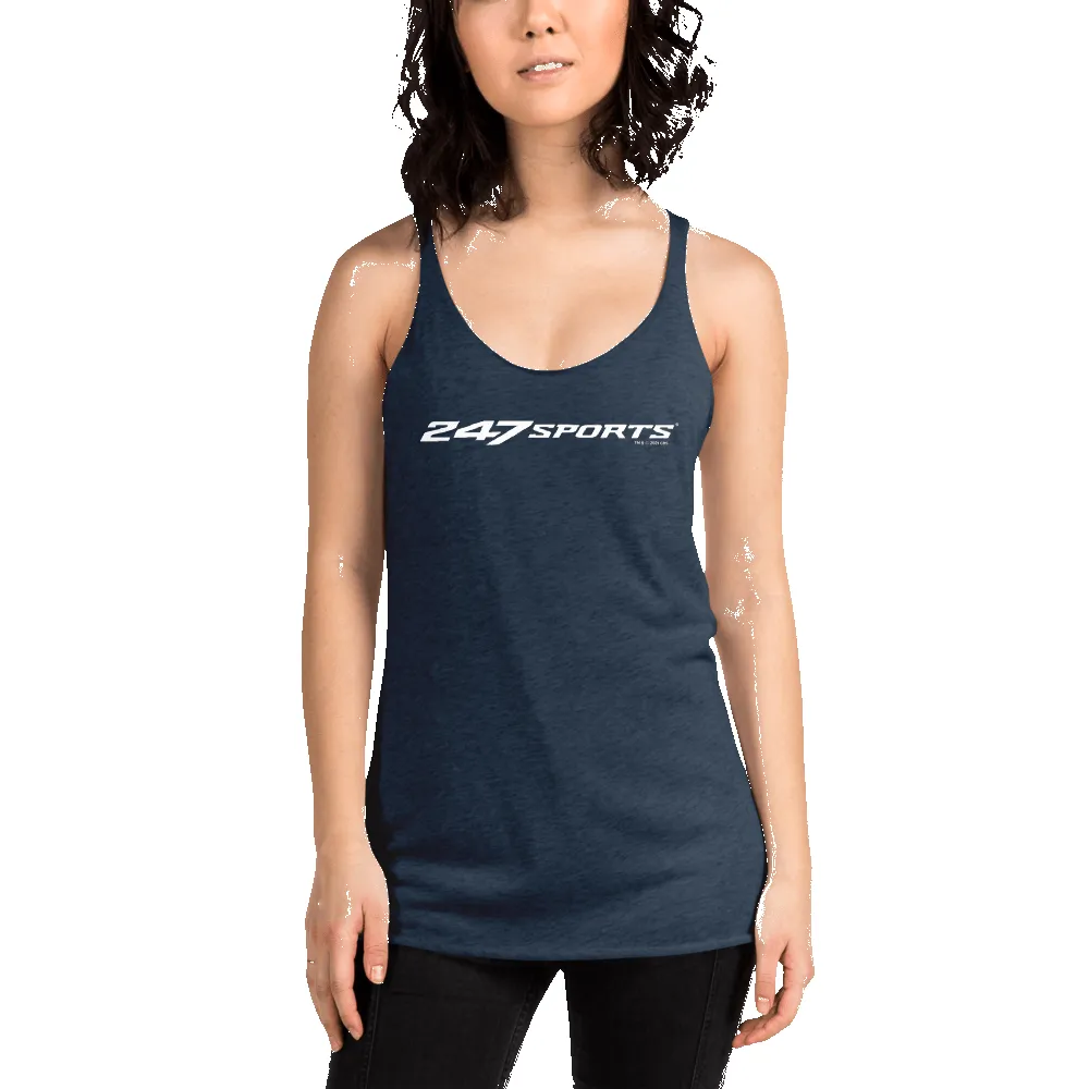 247 Sports White Logo Women's Tri-Blend Racerback Tank Top sold by Paramount Shop product image thumbnail 3