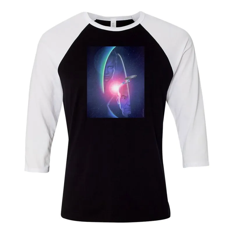 Star Trek: Generations Kirk & Picard 3/4 Sleeve Baseball T-Shirt sold by Paramount Shop