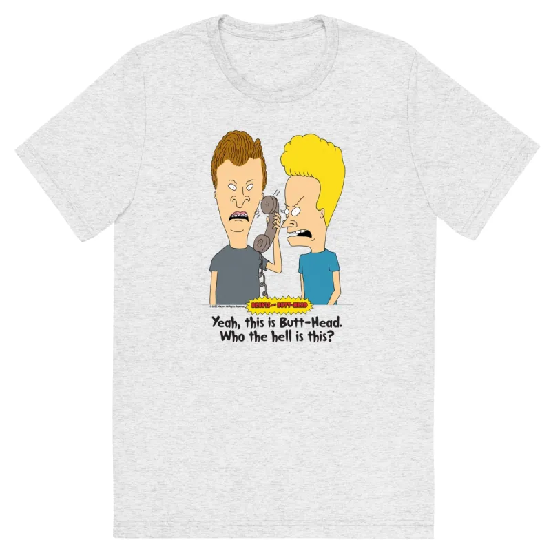 Beavis and Butt-Head Who Is This Adult Tri-Blend T-Shirt made by Paramount Shop