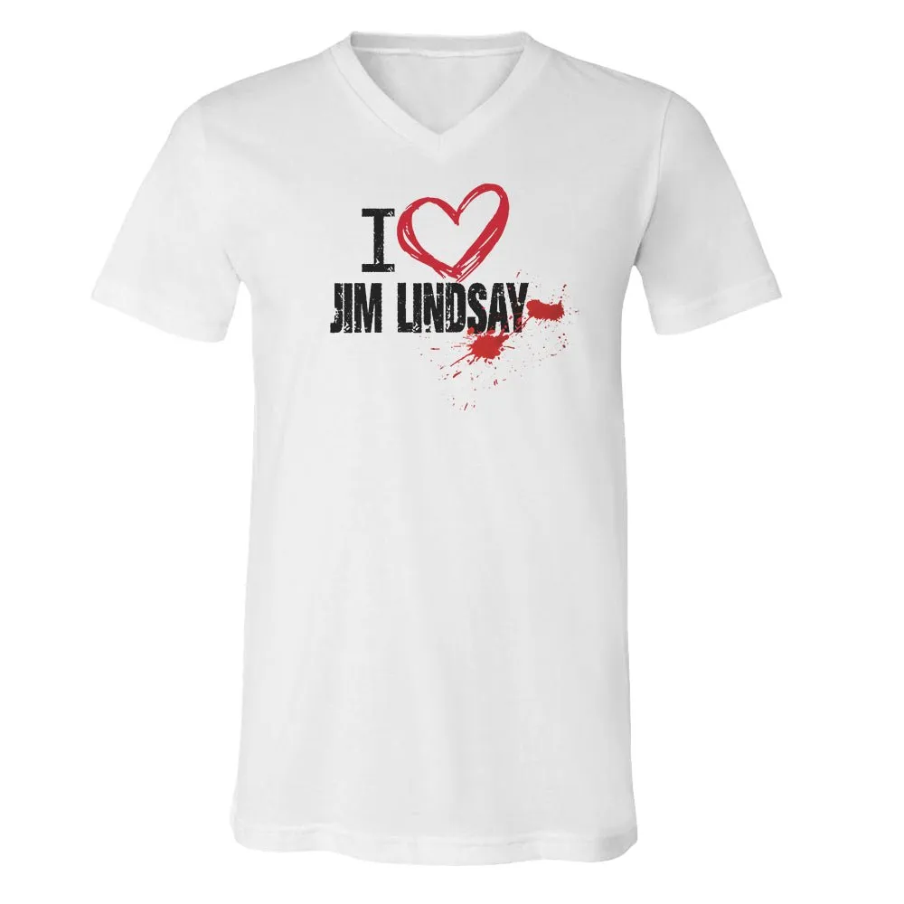 Dexter: New Blood I Heart Jim Lindsay Adult V-Neck T-Shirt sold by Paramount Shop product image thumbnail 4