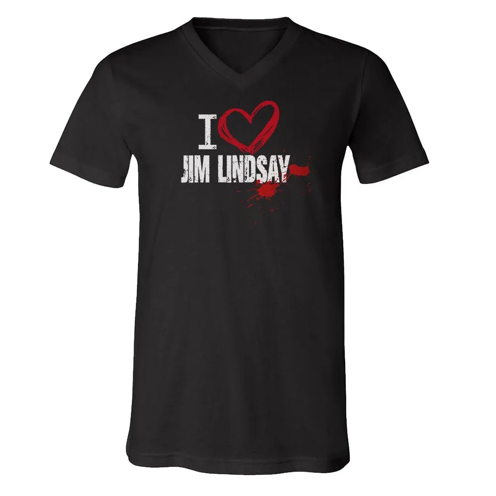 Dexter: New Blood I Heart Jim Lindsay Adult V-Neck T-Shirt sold by Paramount Shop