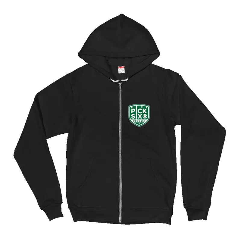 Pick Six Podcast Logo Zip Up Hooded Sweeatshirt sold by Paramount Shop