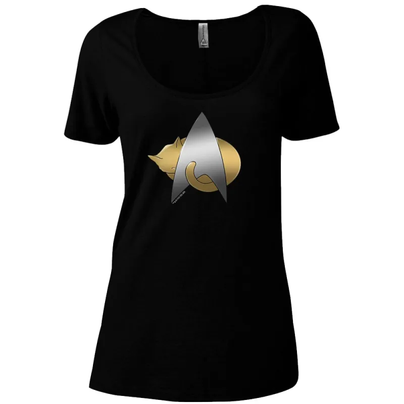 Star Trek: The Next Generation Kitty Cat Logo Women's Relaxed Scoop Neck T-Shirt sold by Paramount Shop