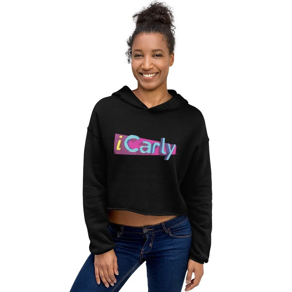 iCarly Logo Women's Fleece Crop Hooded Sweatshirt sold by Paramount Shop product image thumbnail 5