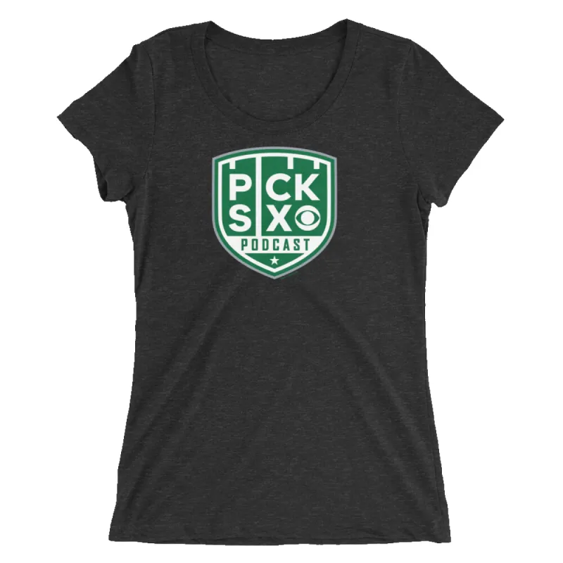 Pick Six Podcast Logo Women's Tri-Blend Short Sleeve T-Shirt sold by Paramount Shop