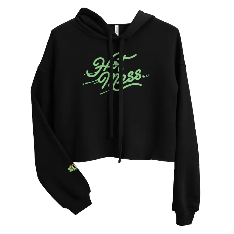 Slime Hot Mess Women's Fleece Crop Hooded Sweatshirt sold by Paramount Shop